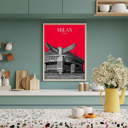 Affiche Milan, Italie | Affiche stade de San Siro | Impression de voyage Milan