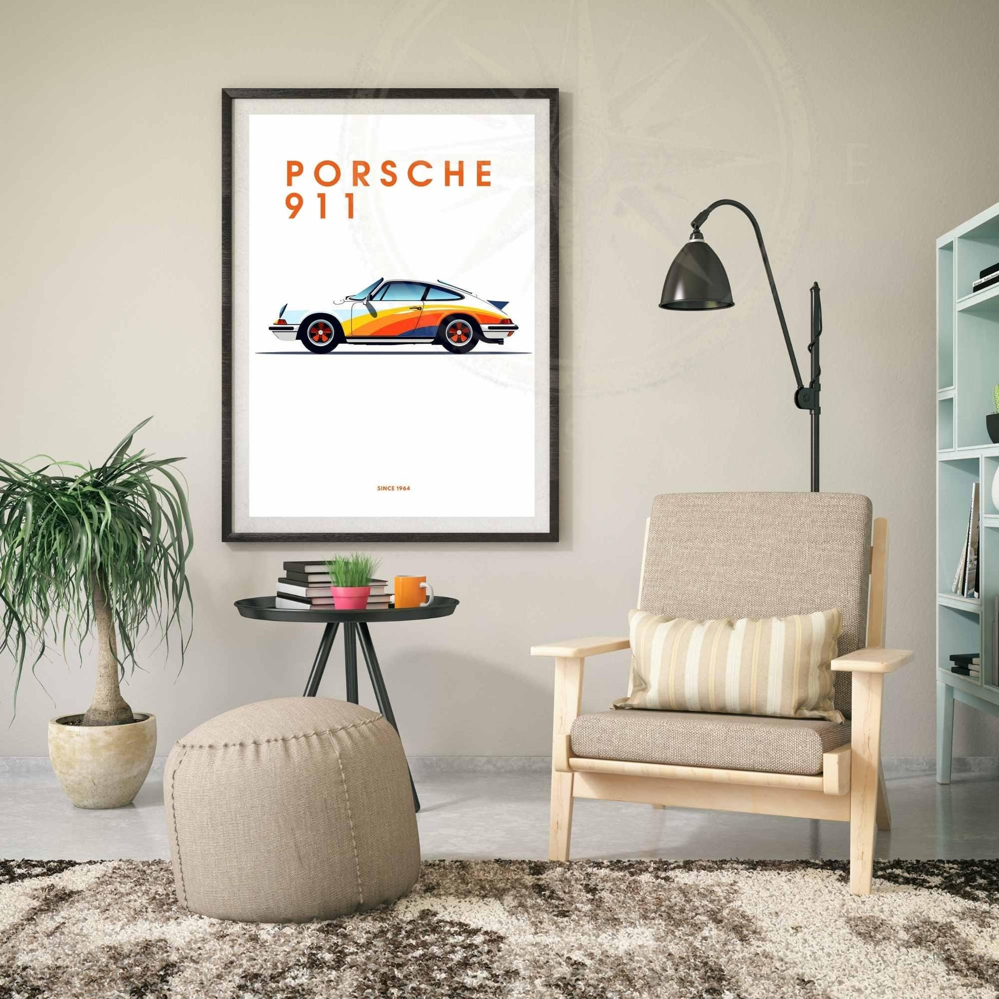 impression Porsche 911 | Affiche Porsche 911 | Impression voiture - Ton blanc