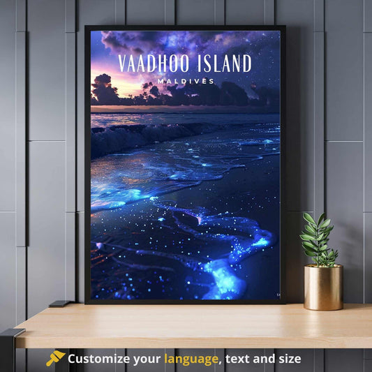 Affiche Île de Vaadhoo | Affiche de voyage Les Maldives | Impression Île de Vaadhoo