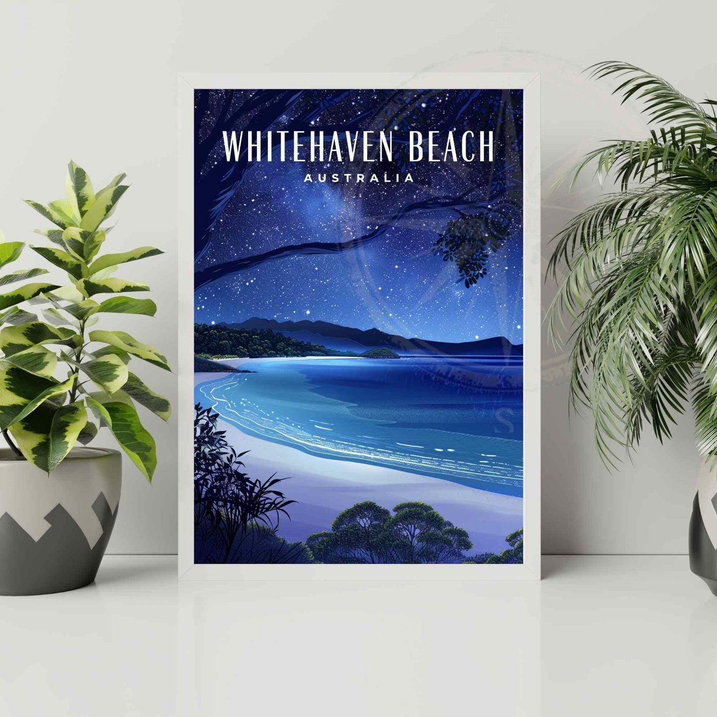 Affiche Whitehaven Beach, Australie | Impression Whitehaven beach la nuit