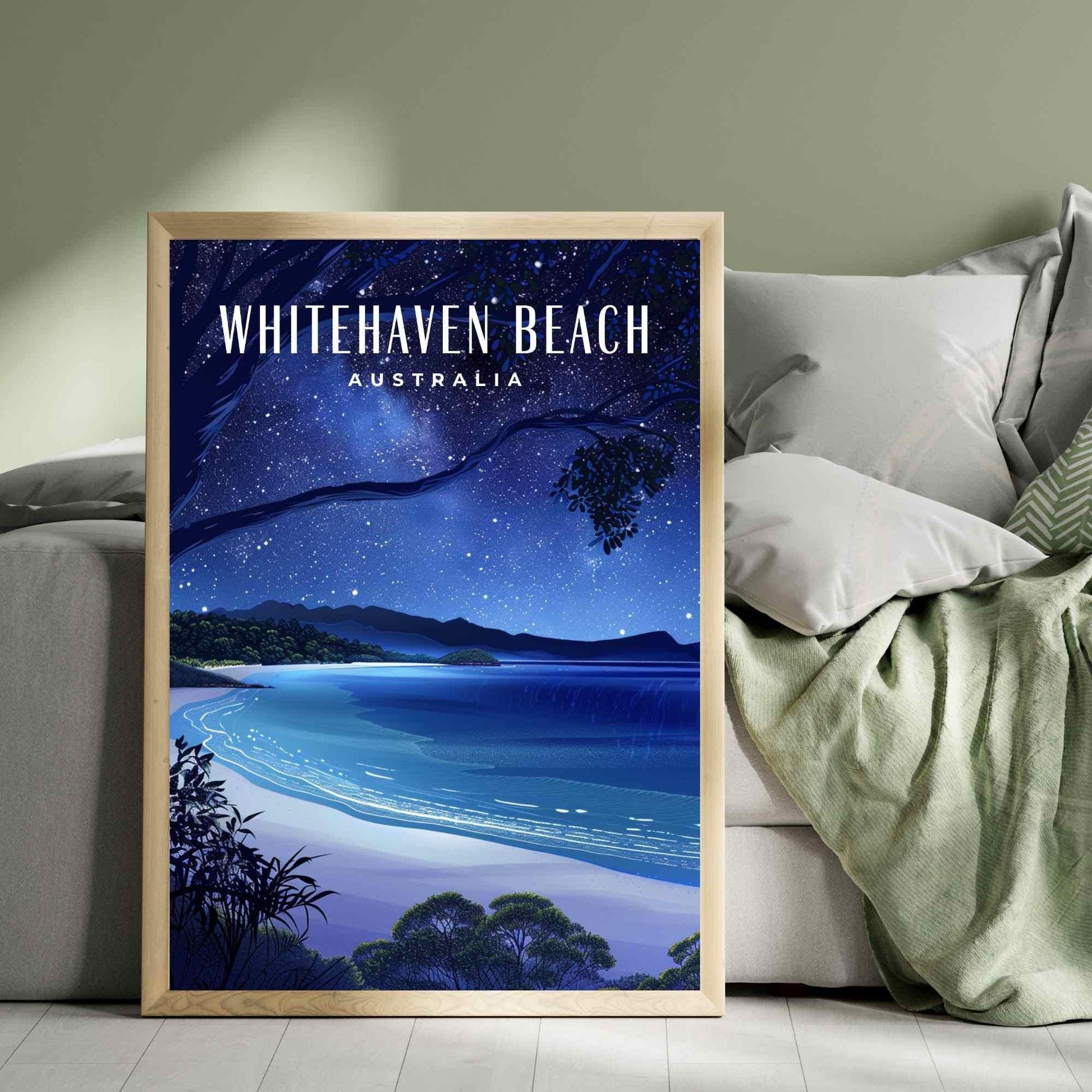 Affiche Whitehaven Beach, Australie | Impression Whitehaven beach la nuit