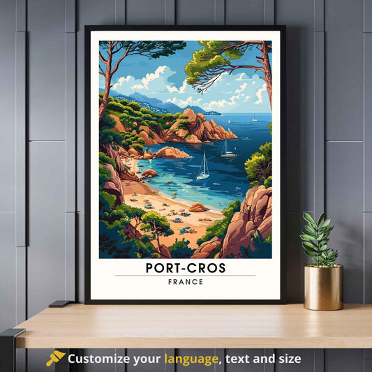 Affiche Port-Cros, France - Impression de voyage Port-Cros - Affiche Cote d'azur