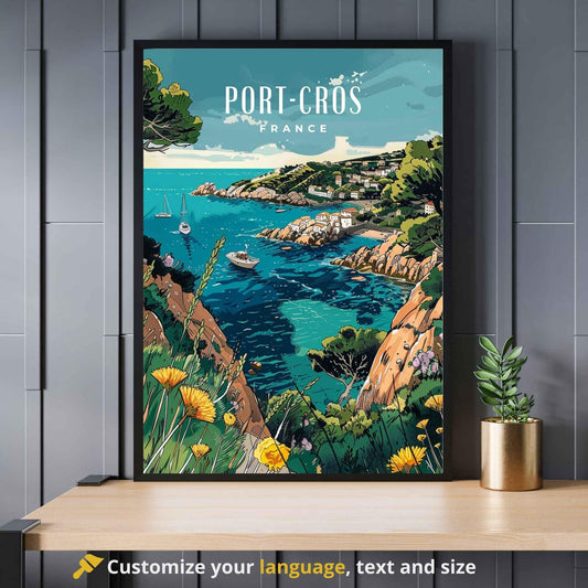 Affiche Port-Cros, France - Impression de voyage Port-Cros - Affiche de voyage en France