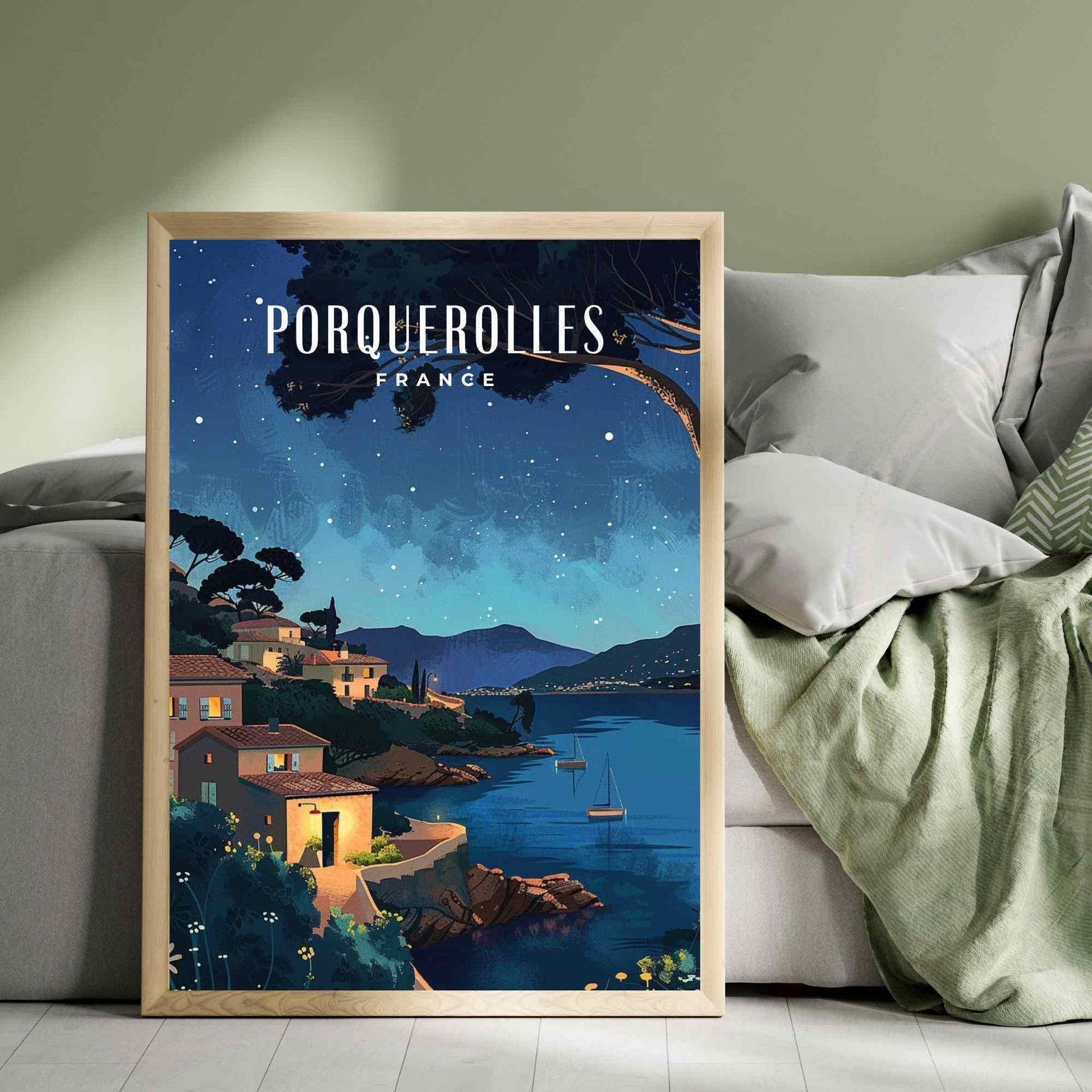 Affiche Île de Porquerolles, France - Impression de voyage Porquerolles la nuit