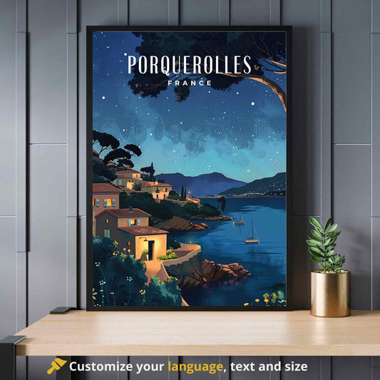 Affiche Île de Porquerolles, France - Impression de voyage Porquerolles la nuit