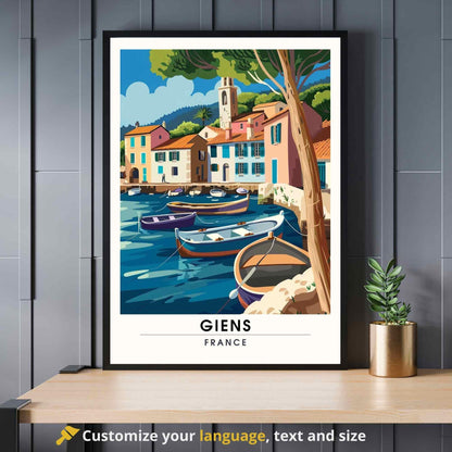 Affiche Presqu'île de Giens, France - Impression de voyage Giens, Hyères