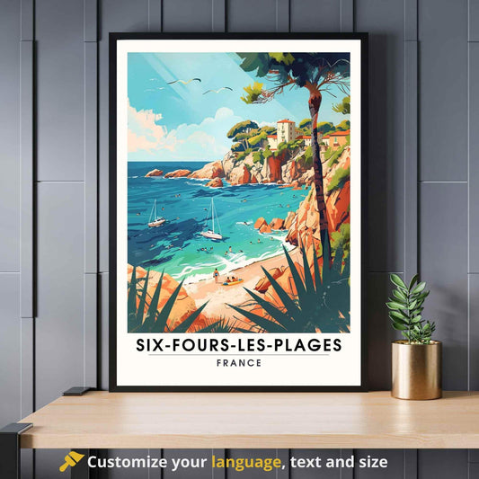 Affiche Six-Fours-les-Plages, France - Impression Six-Fours-les-Plages - Affiche été