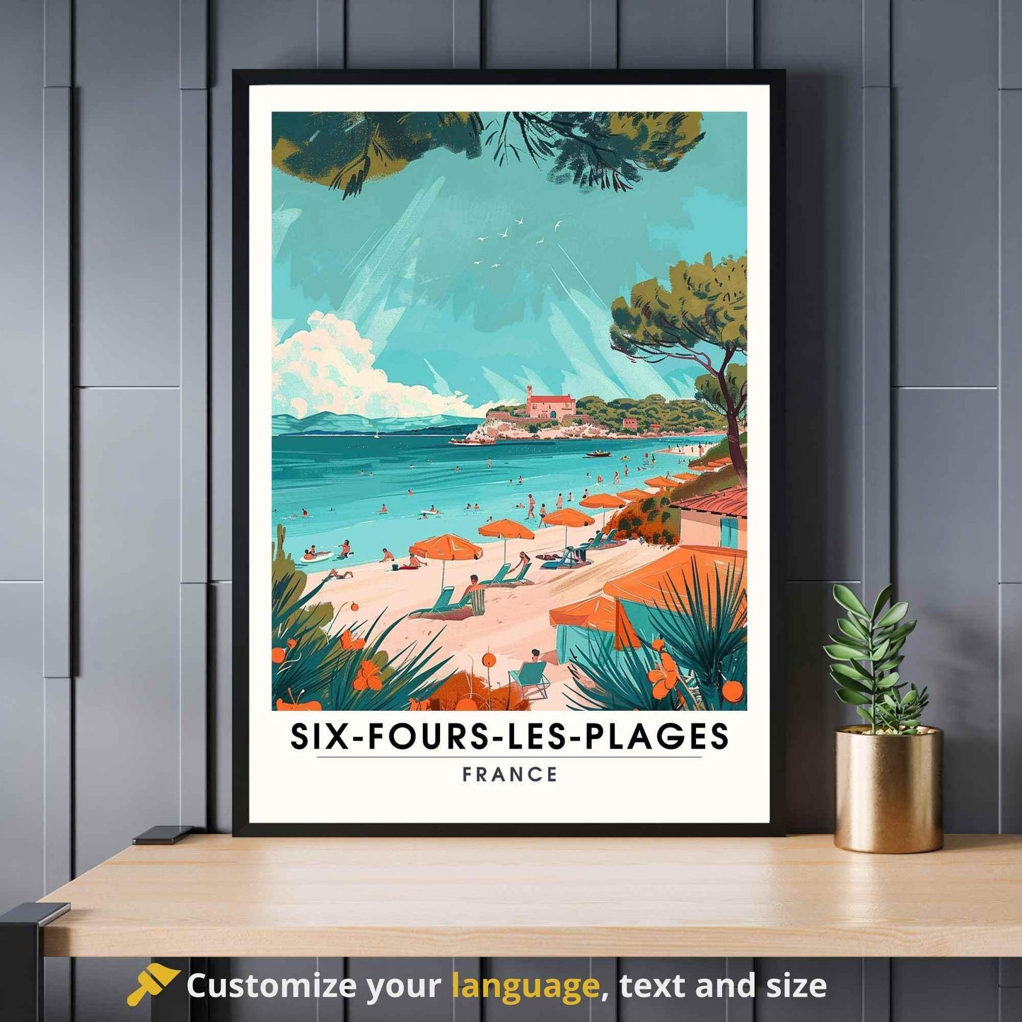 Affiche Six-Fours-les-Plages, France - Impression Six-Fours-les-Plages - Affiche vacances