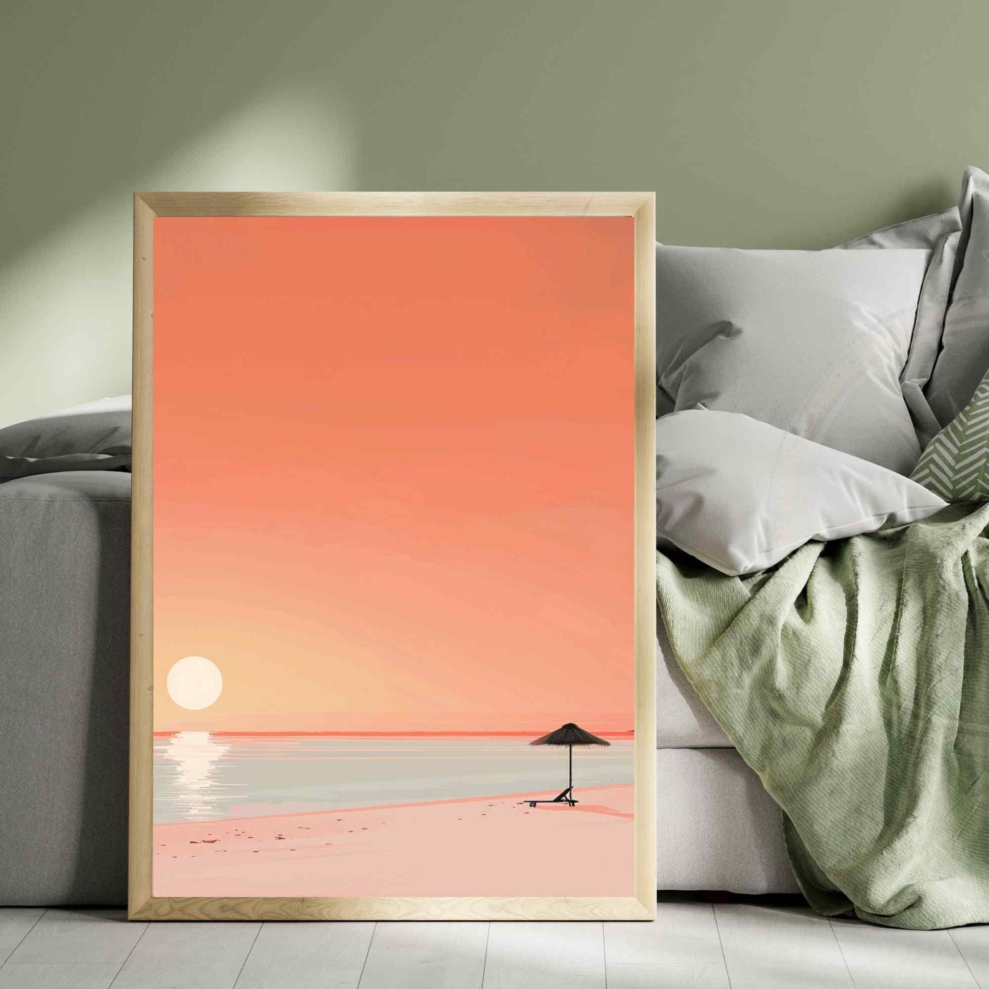 Affiche plage - Affiche Minimaliste plage - Affiche coucher de soleil