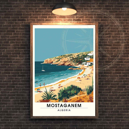 Affiche Mostaganem, Algérie | Affiche de voyage Algérie| Impression Mostaganem