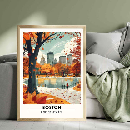 Affiche Boston, Massachusetts | Impression de voyage Boston - Boston Public Garden