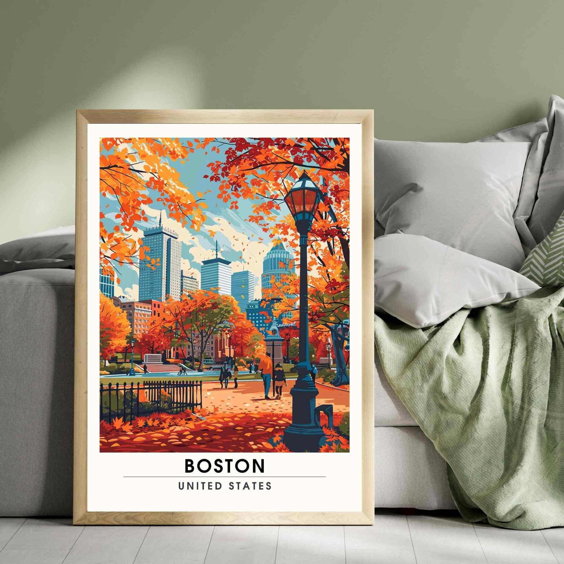 Affiche Boston, Massachusetts | Impression de voyage Boston - Boston Public Garden