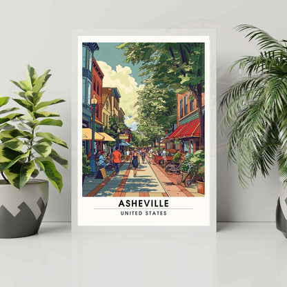 Affiche Asheville, Caroline du Nord | Impression de voyage Asheville