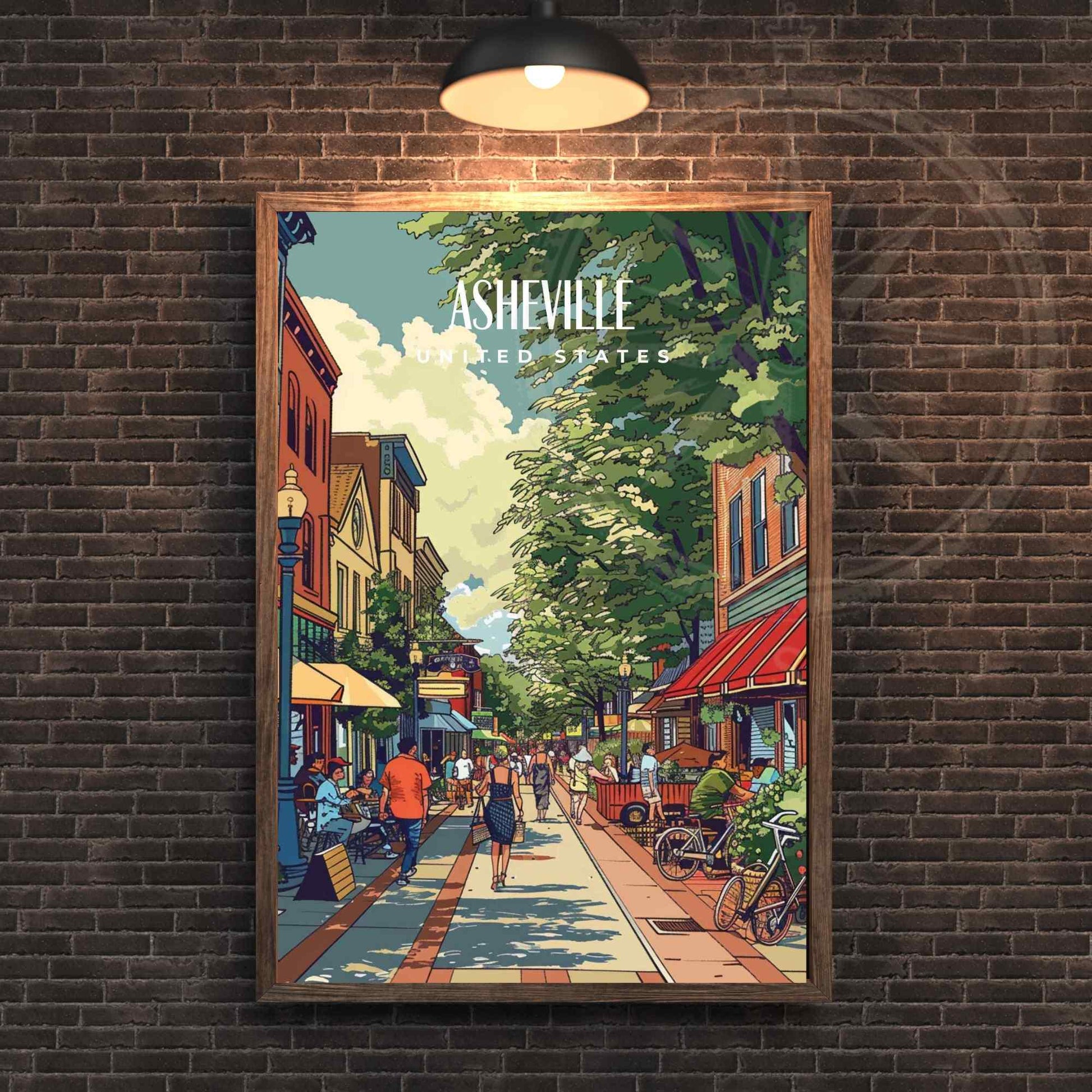 Affiche Asheville, Caroline du Nord | Impression de voyage Asheville