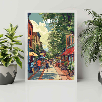 Affiche Asheville, Caroline du Nord | Impression de voyage Asheville