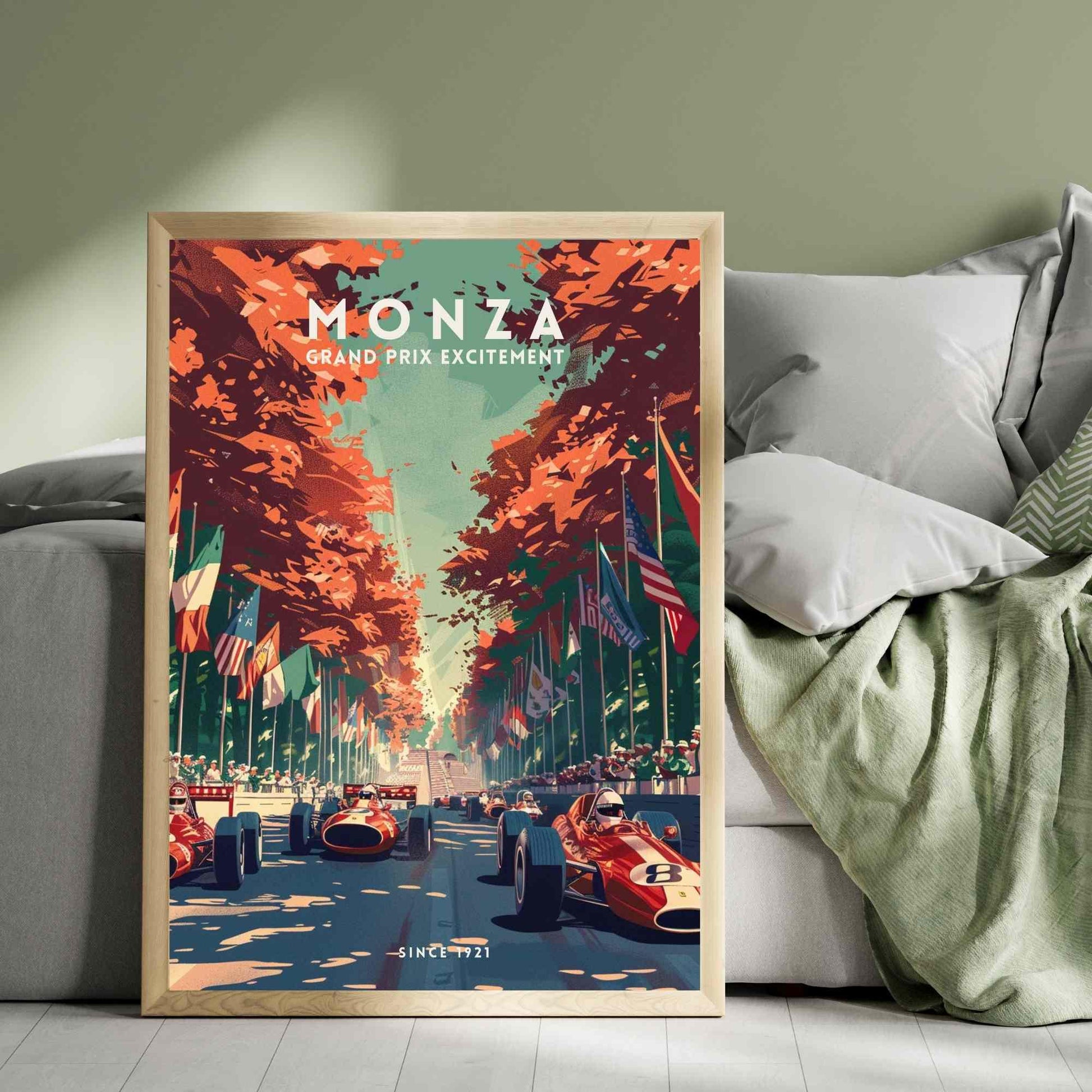 Impression Monza Grand prix | Impression voiture vintage | Affiche Monza, Italie