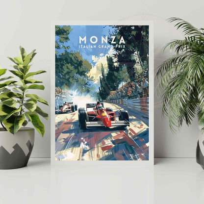 Impression Monza Grand prix | Impression vintage de course automobile | Affiche Monza, Italie