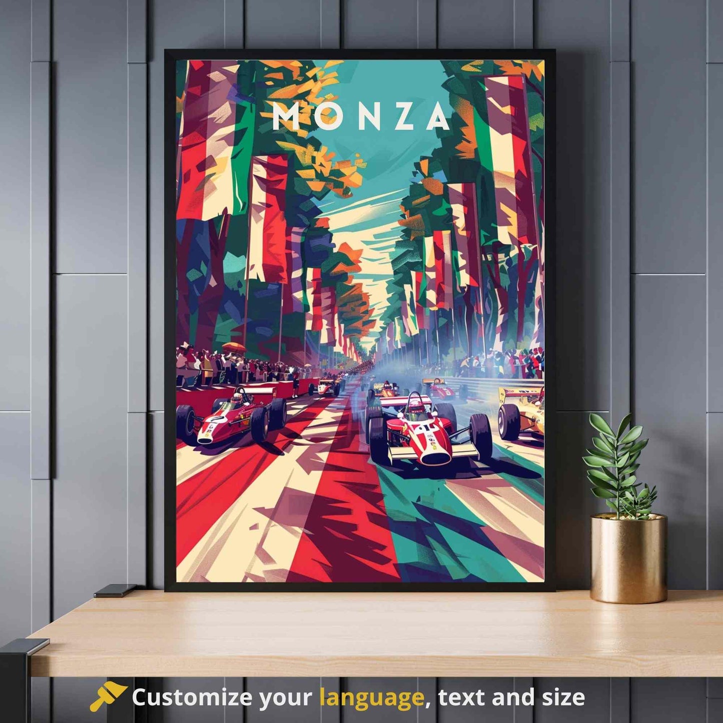 Affiche Monza Grand prix | Impression de course automobile | Affiche Monza, Italie