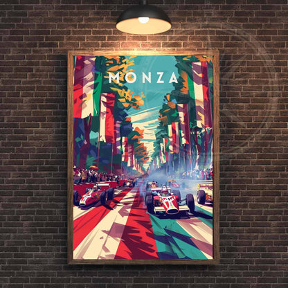 Affiche Monza Grand prix | Impression de course automobile | Affiche Monza, Italie