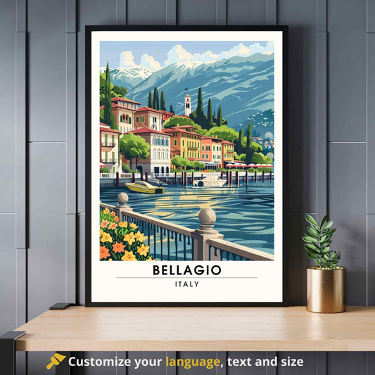 Affiche Bellagio | Impression de voyage Bellagio, italie | Impression Lac de Côme