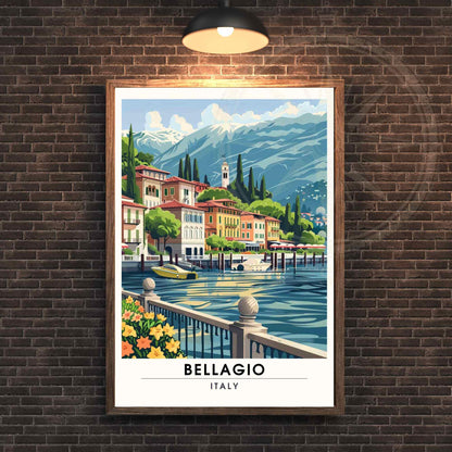 Affiche Bellagio | Impression de voyage Bellagio, italie | Impression Lac de Côme