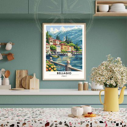 Affiche Bellagio | Impression de voyage Bellagio, italie | Impression Lac de Côme