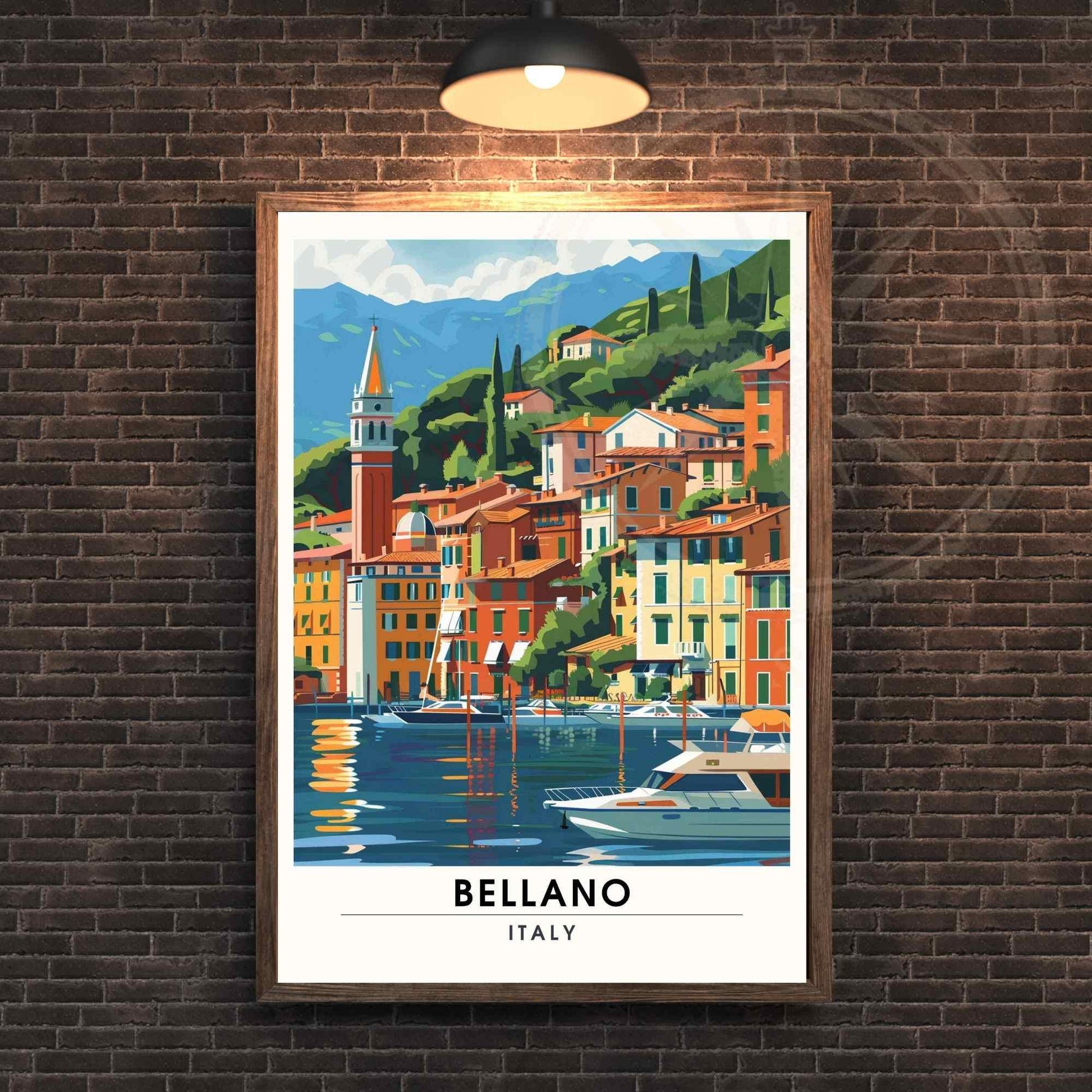 Affiche Bellano | Impression Bellano, italie | Affiche de voyage Lac de Côme