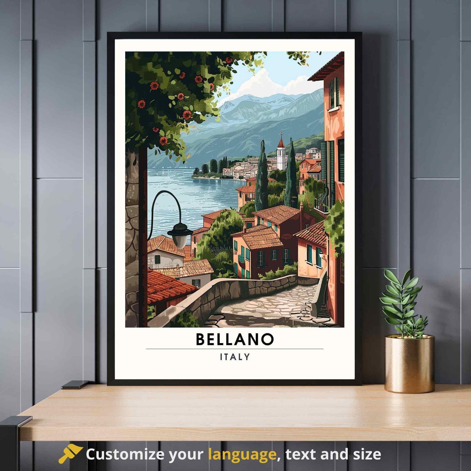 Affiche Bellano | Impression de voyage Bellano, Italie | Affiche Lac de Côme