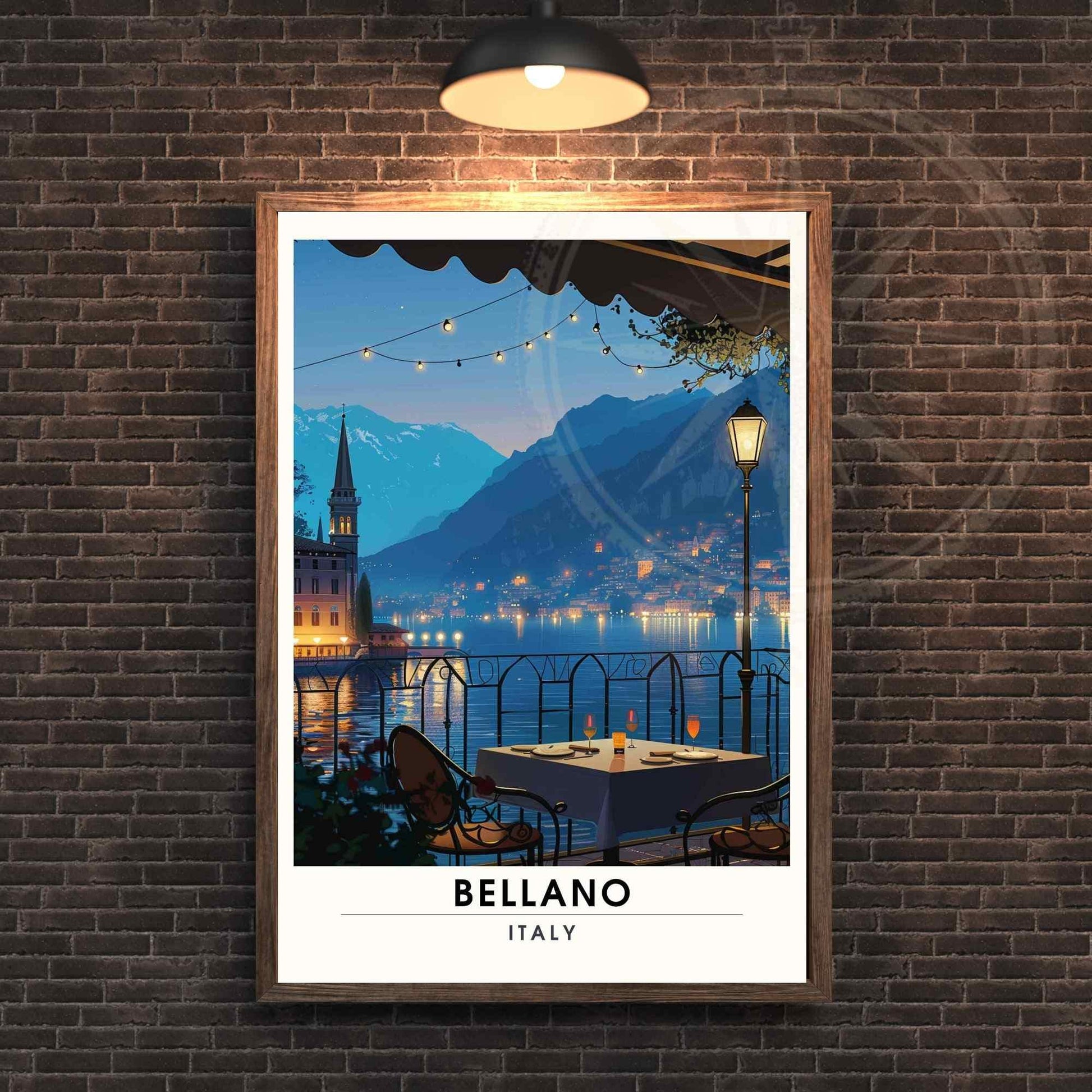 Affiche Bellano | Impression Bellano, Italie | Lac de Côme la nuit