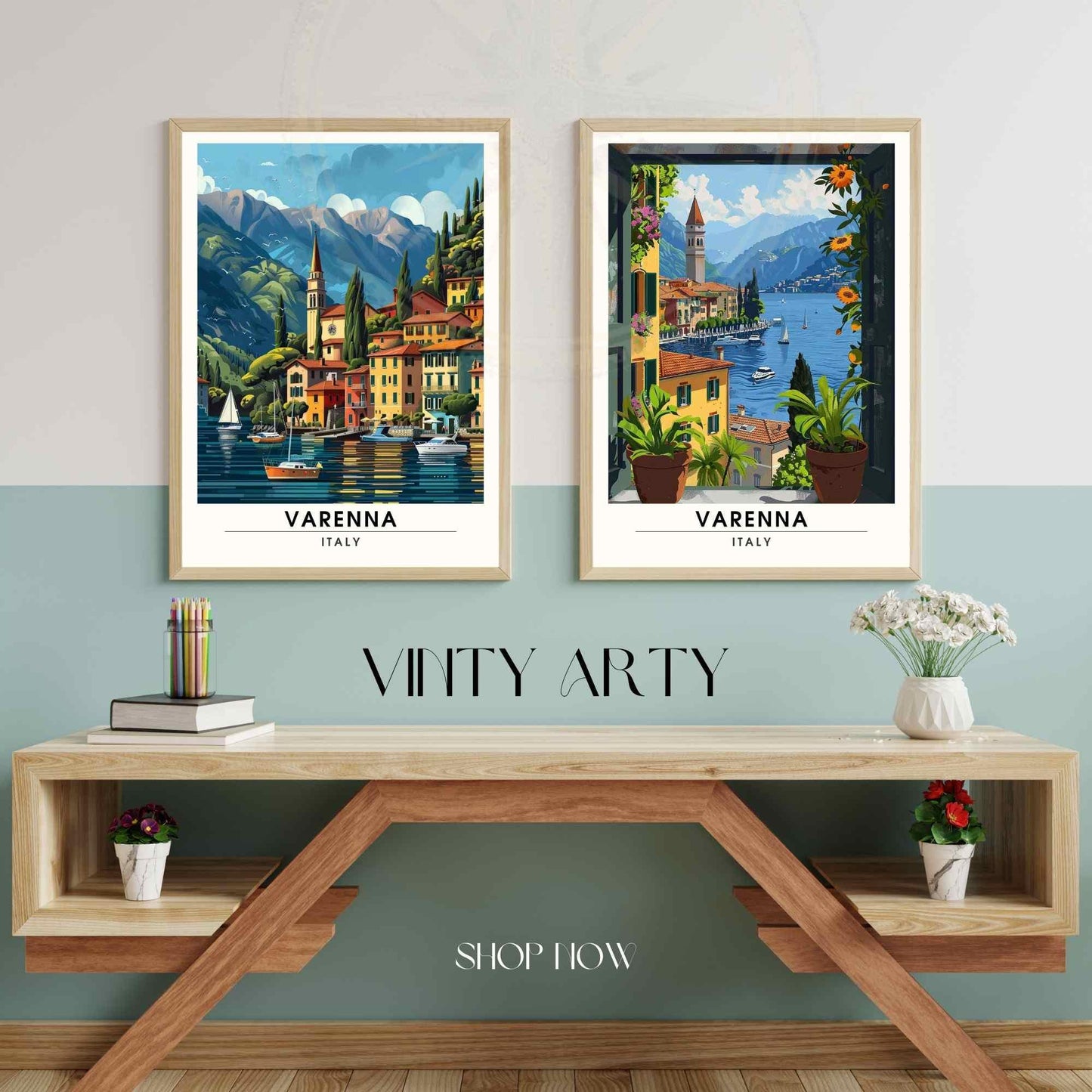 Affiche Varenna | Impression de voyage Varenna, Italie | Affiche Lac de Côme