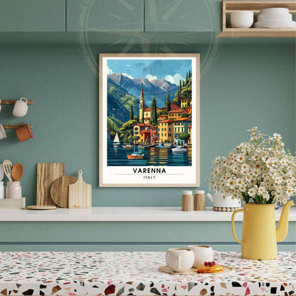 Affiche Varenna | Impression de voyage Varenna, Italie | Affiche Lac de Côme