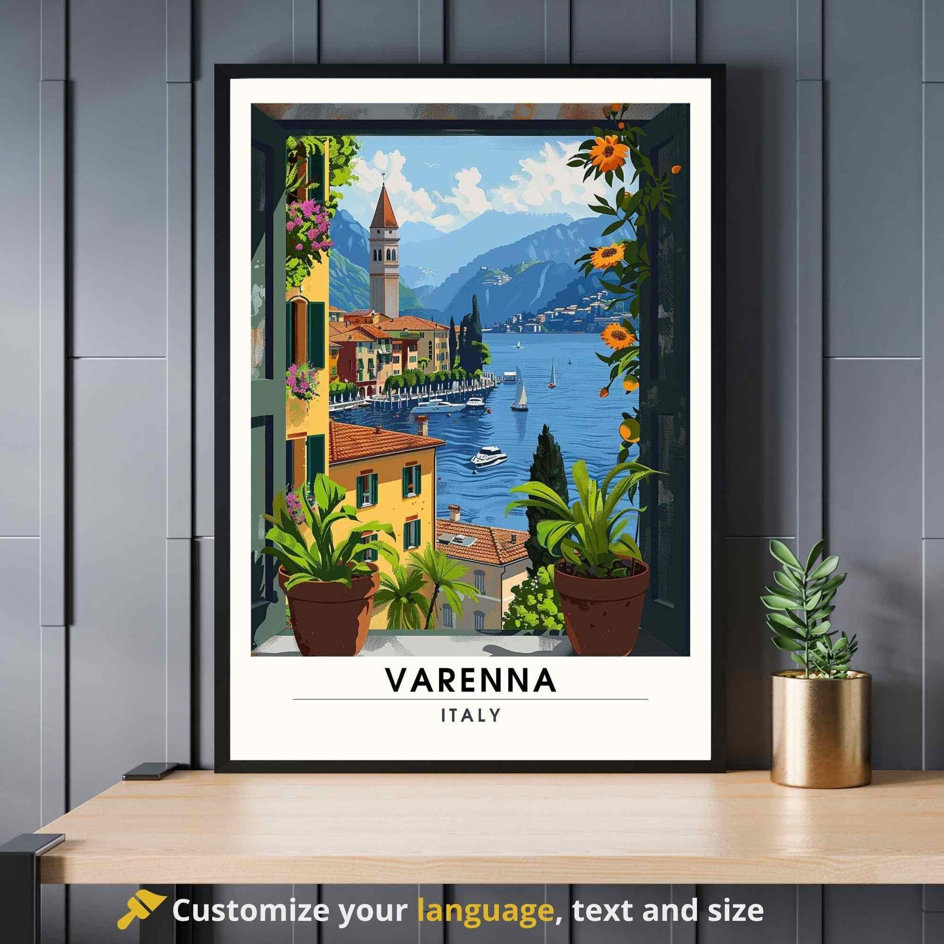 Affiche Varenna | Impression de voyage Varenna, Italie | Affiche Lac de Côme