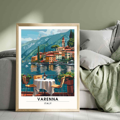 Affiche Varenna | Impression de voyage Varenna, Italie | Affiche de voyage Lac de Côme