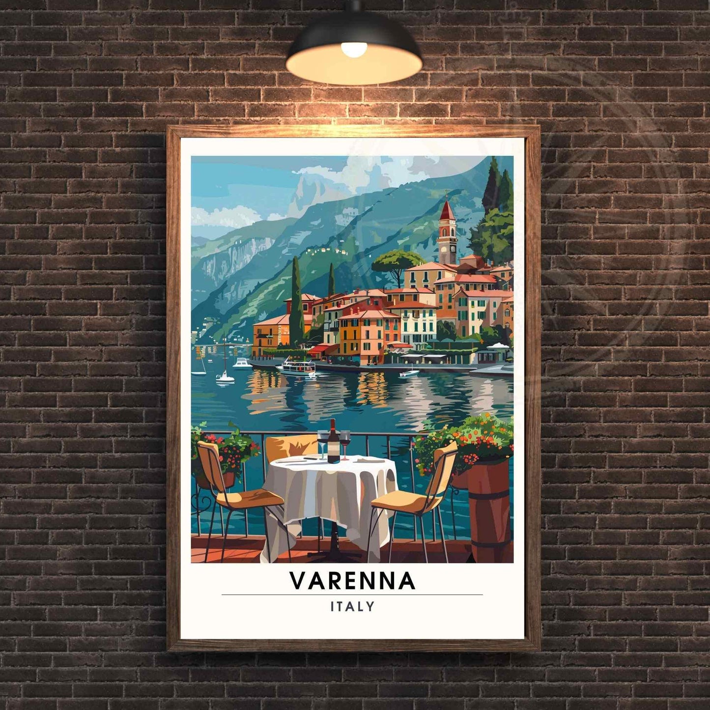 Affiche Varenna | Impression de voyage Varenna, Italie | Affiche de voyage Lac de Côme