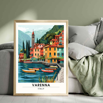 Affiche Varenna | Impression de voyage Varenna, Italie | Affiche de voyage Lac de Côme