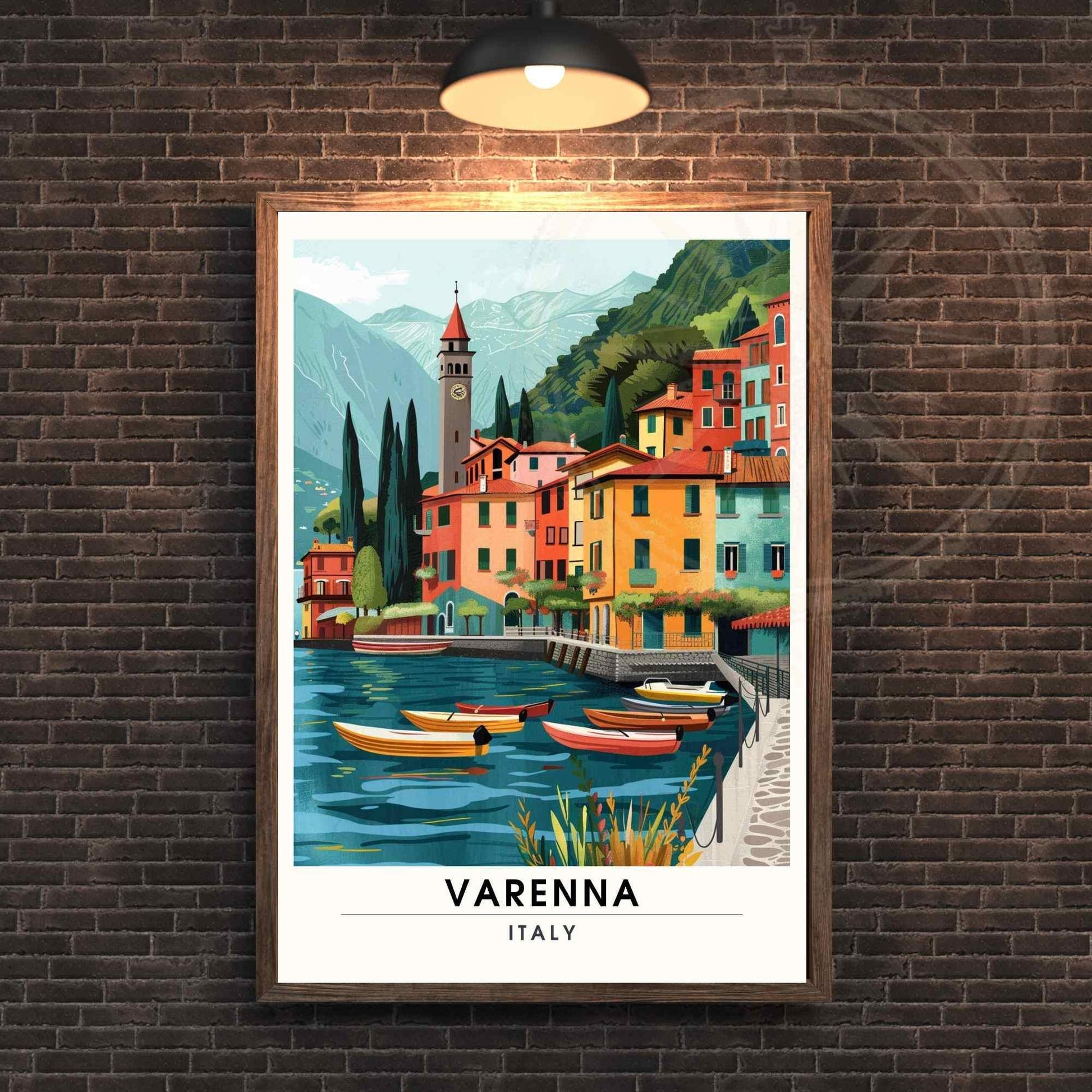 Affiche Varenna | Impression de voyage Varenna, Italie | Affiche de voyage Lac de Côme