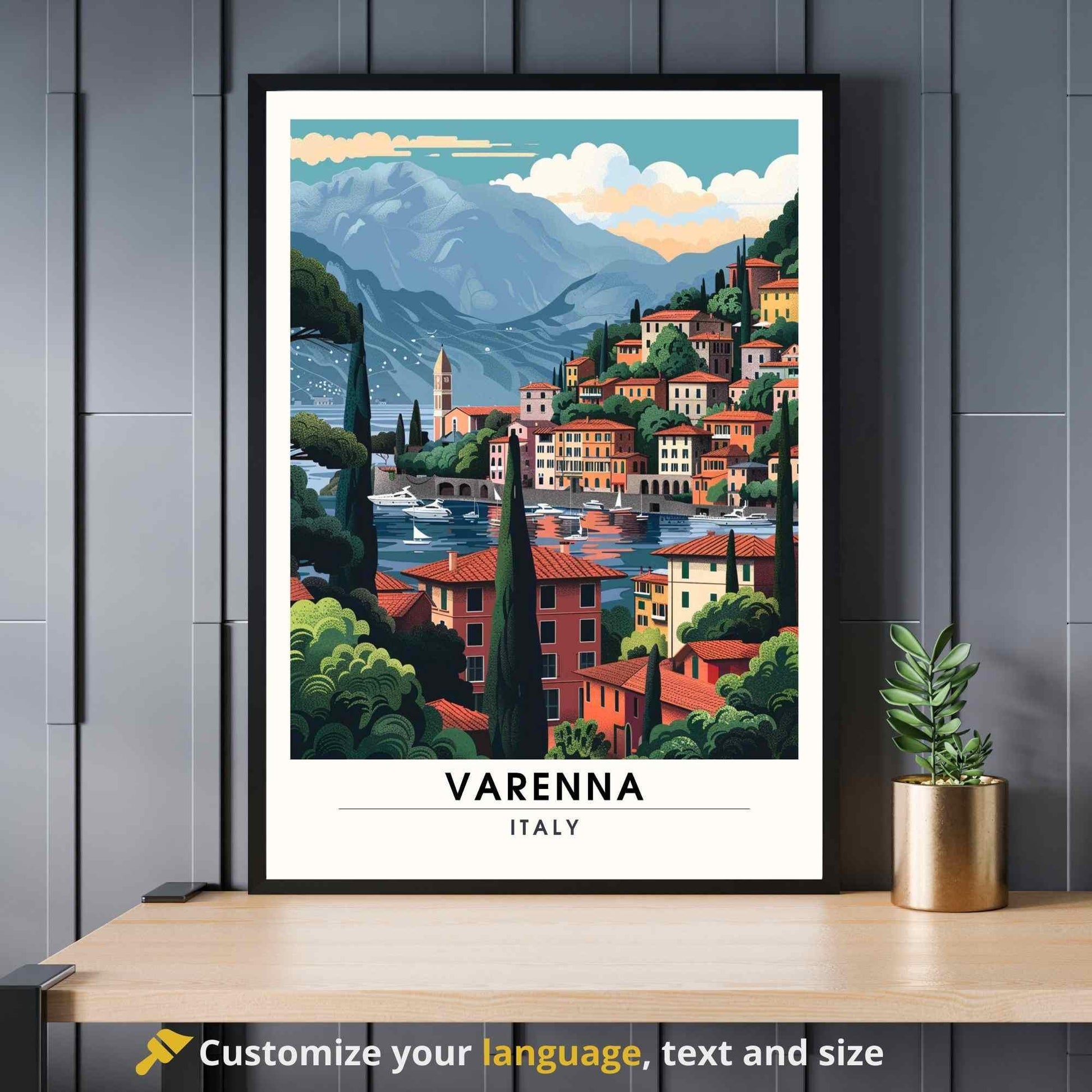 Affiche Varenna | Impression Varenna, Italie | Affiche Lac de Côme