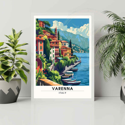 Affiche Varenna | Impression de voyage Varenna, Italie | Affiche de voyage Lac de Côme