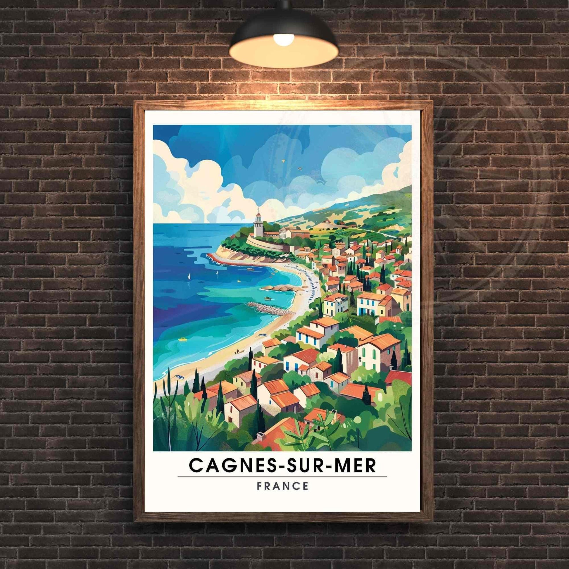 Affiche Cagnes-sur-Mer, France - Impression de voyage Cagnes-sur-Mer - Côte d'Azur