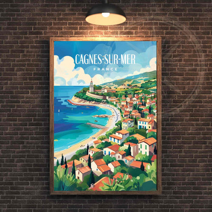 Affiche Cagnes-sur-Mer, France - Impression Cagnes-sur-Mer - impression Côte d'Azur