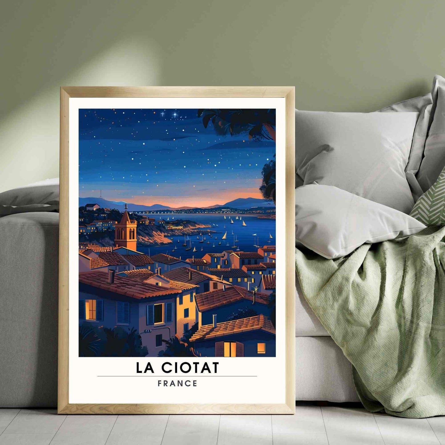 Affiche La Ciotat , France - Impression La Ciotat la nuit - Côte d'Azur