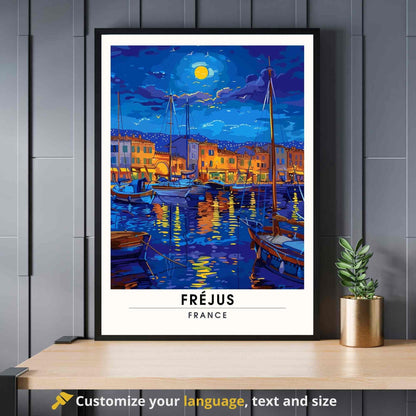 Affiche Fréjus, France - Impression Fréjus - Côte d'Azur la nuit