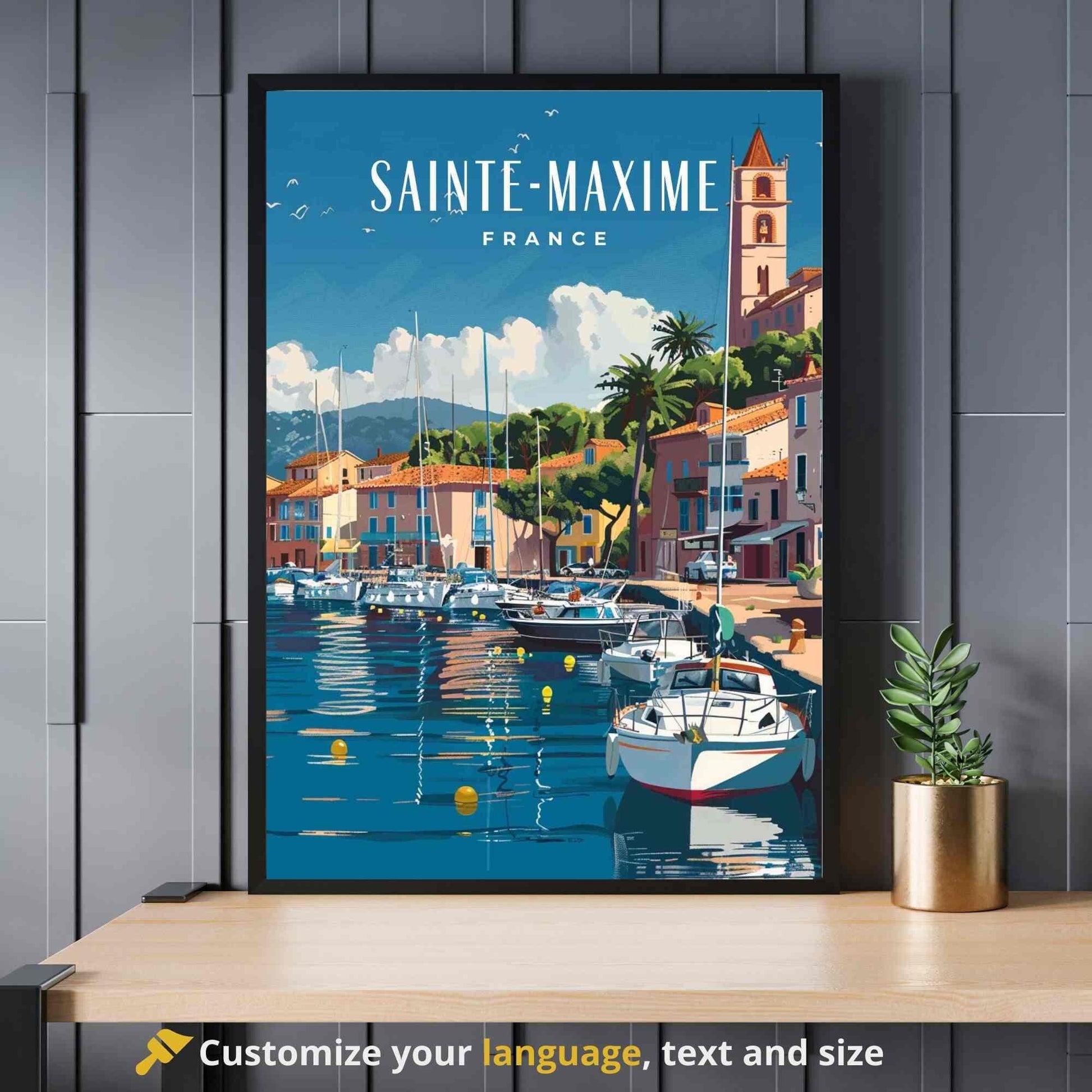 Affiche Sainte-Maxime, France - Impression Sainte-Maxime - Côte d'Azur