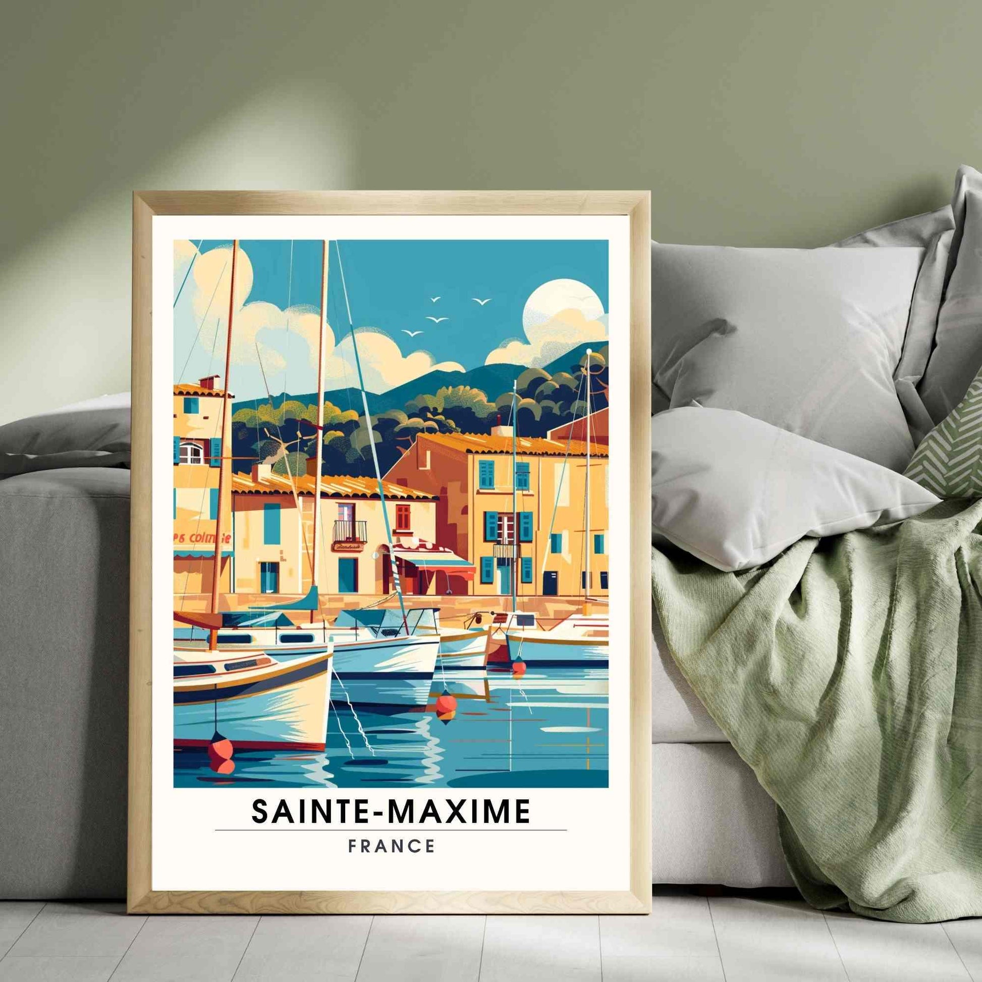 Affiche de voyage Sainte-Maxime, France - Impression Sainte-Maxime - affiche Côte d'Azur