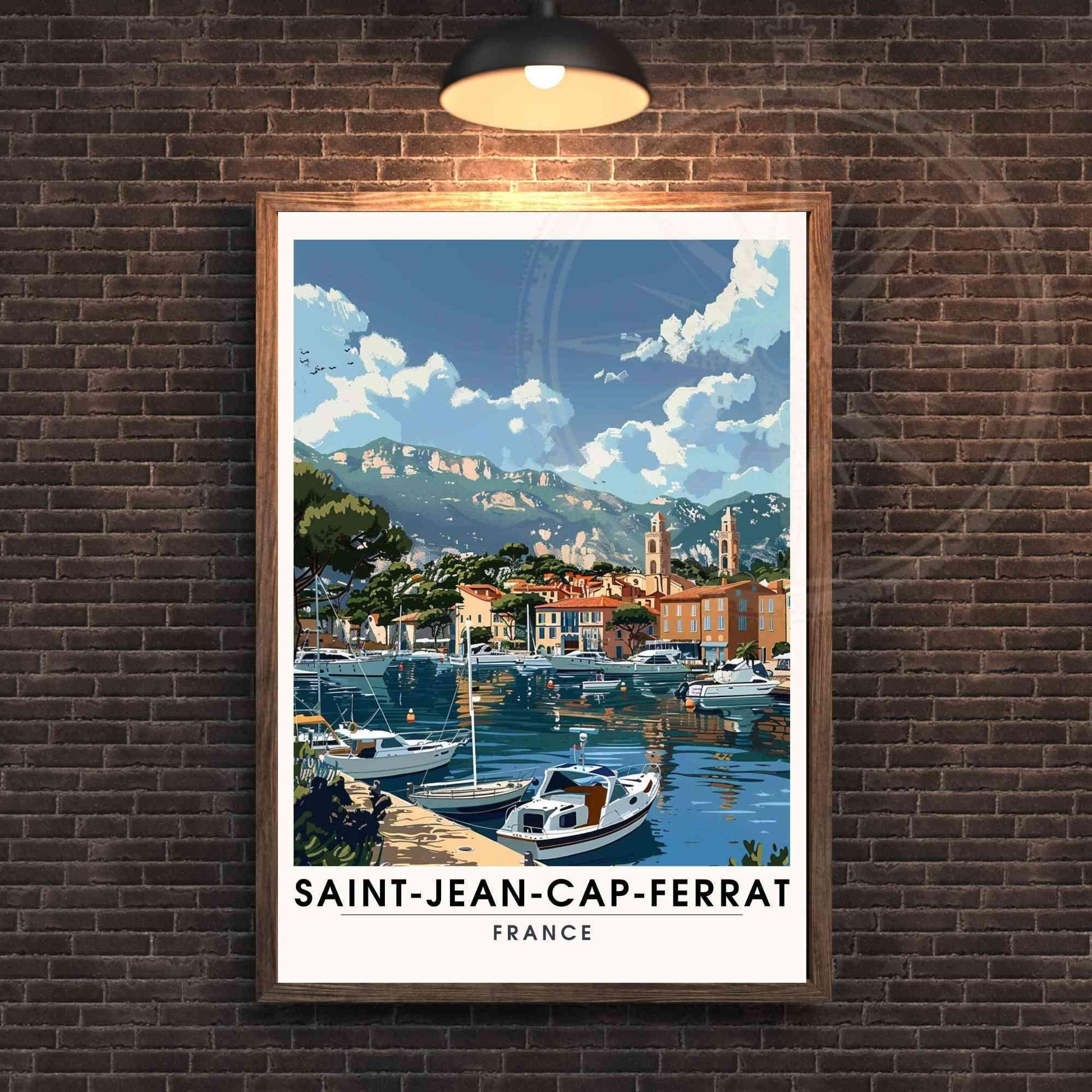 Affiche de voyage Saint-Jean-Cap-Ferrat, France - Impression Saint-Jean-Cap-Ferrat - affiche Côte d'Azur