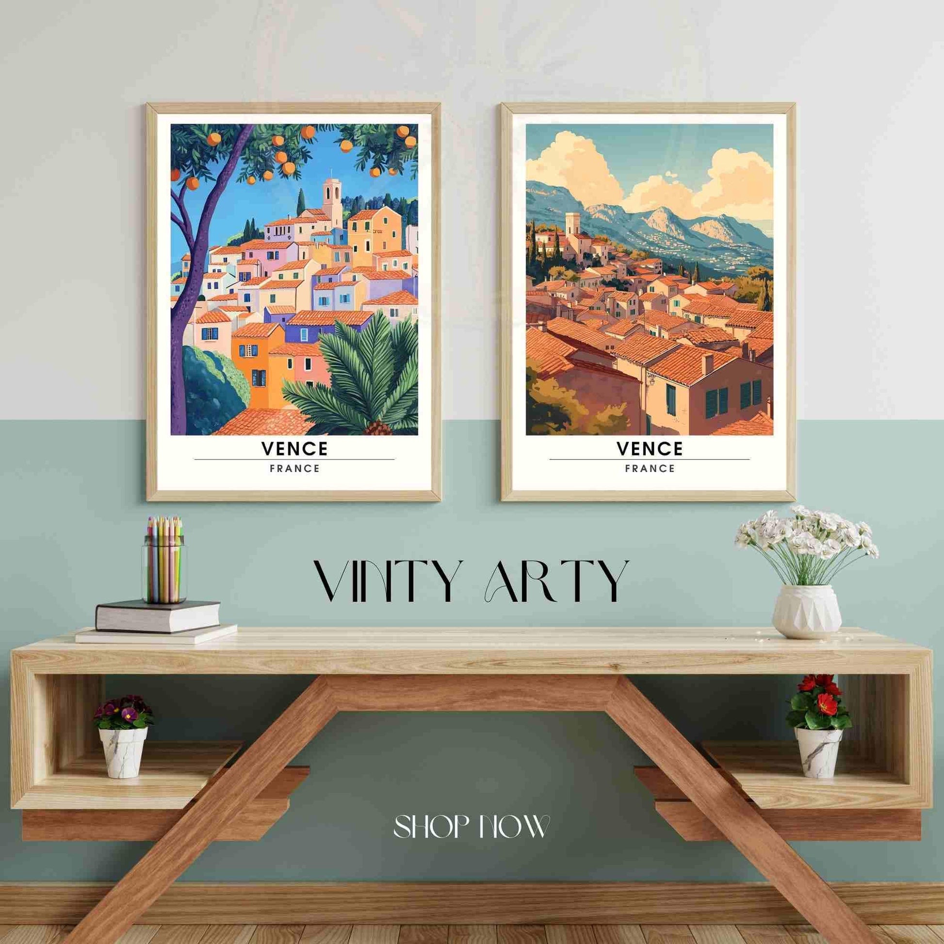 Affiche Vence - Impression Vence - Alpes-Maritimes - Affiche de voyage France