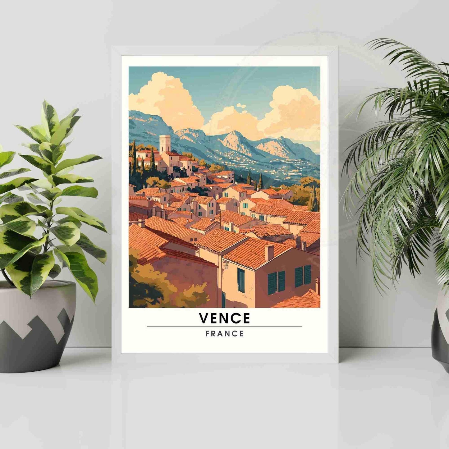 Affiche Vence - Impression Vence - Alpes-Maritimes - Affiche de voyage France