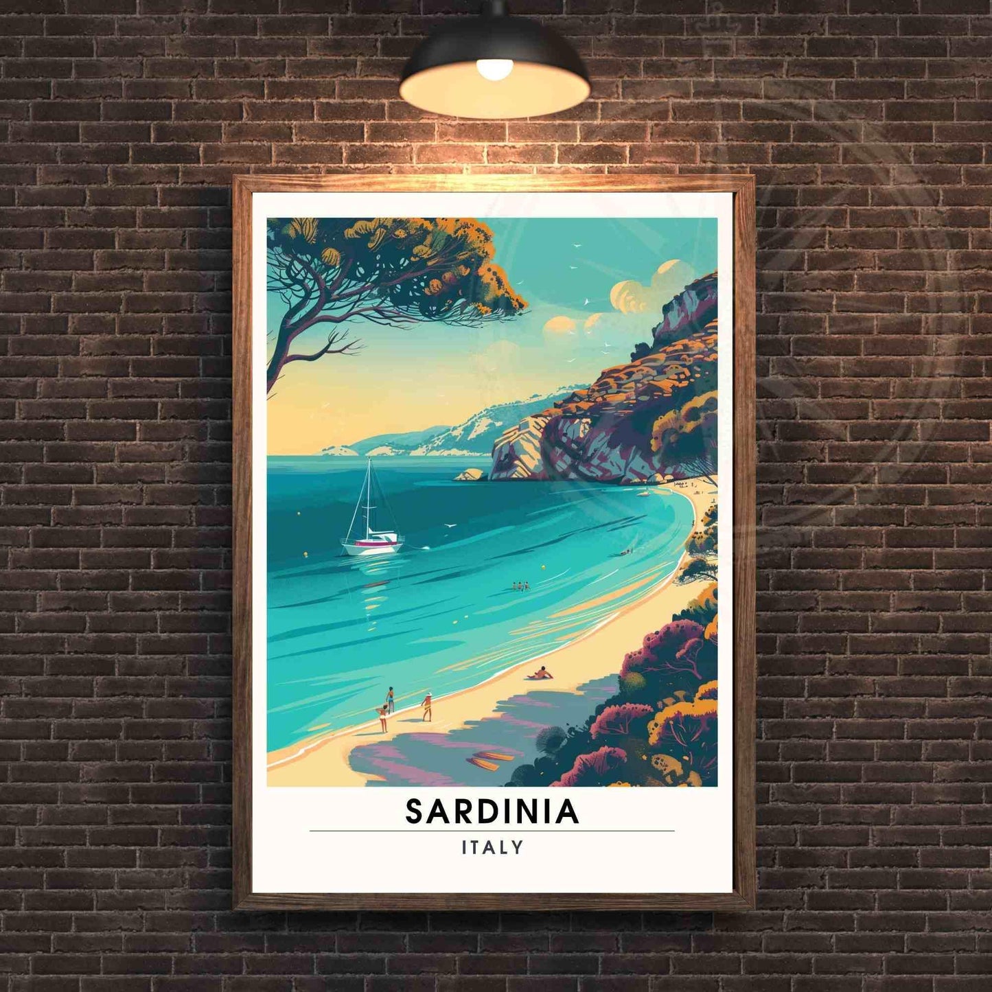 Affiche Sardaigne | Impression Sardaigne, Italie | Affiche de voyage Italie - Plage