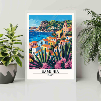 Affiche Sardaigne | Impression Sardaigne, Italie | Impression de voyage Italie