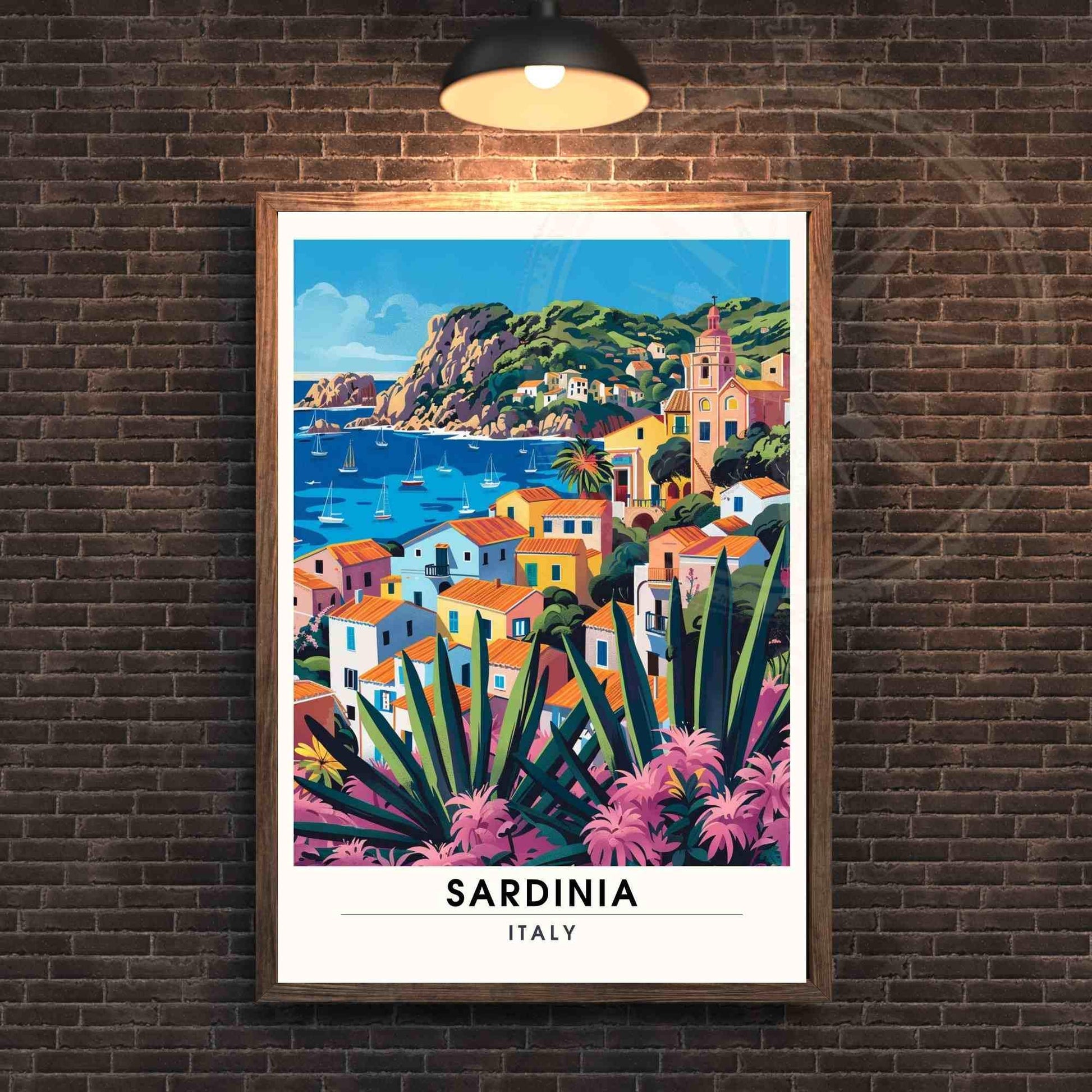 Affiche Sardaigne | Impression Sardaigne, Italie | Impression de voyage Italie